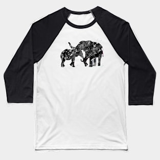 Mother and Daughter Elephants Hugging Baseball T-Shirt